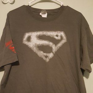 Vintage Superman Sz. L T-Shirt Smoke Blur Logo Smallville Shield DC Comics